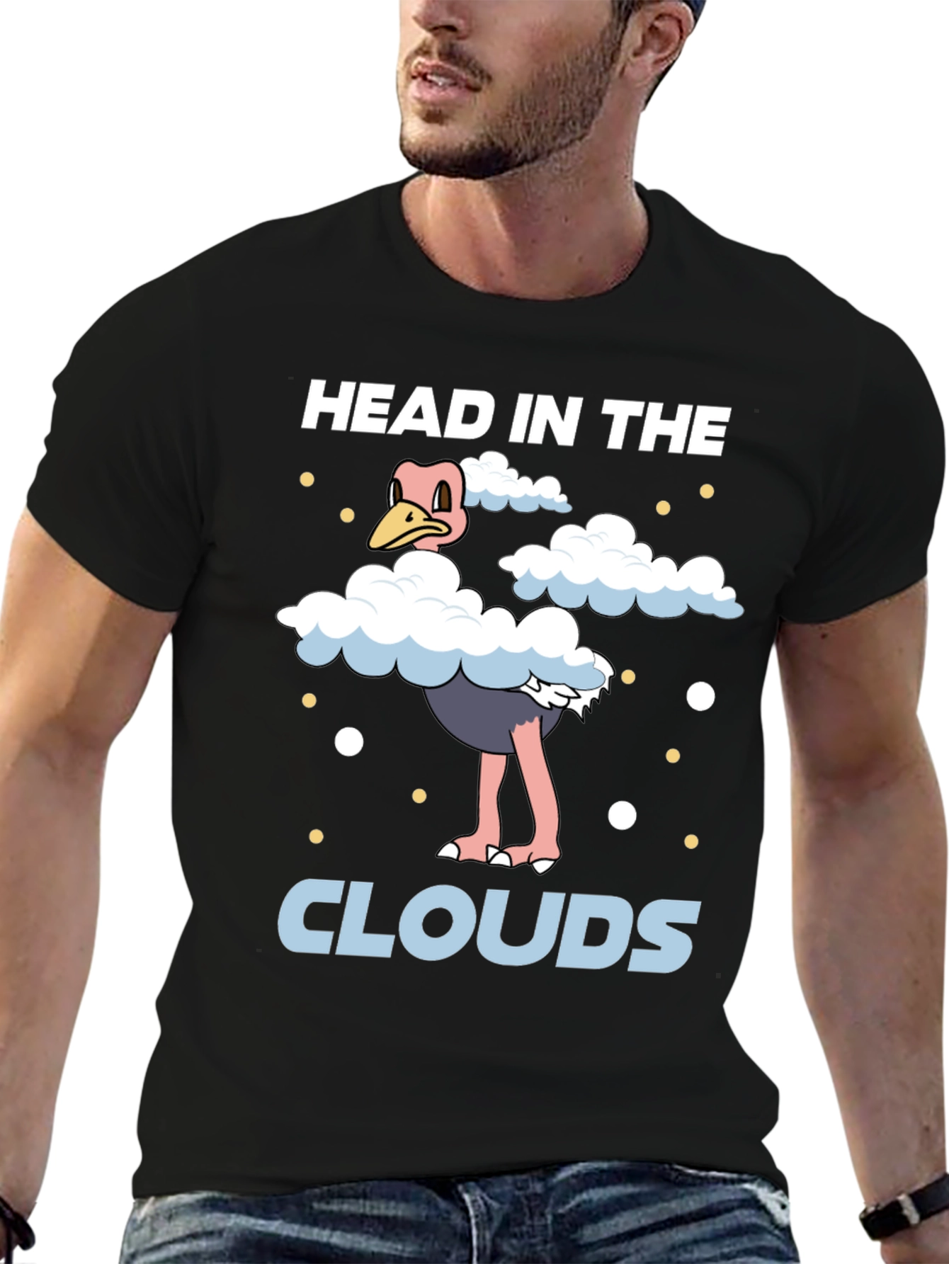 Head in the Clouds Ostrich Graphic T-Shirt