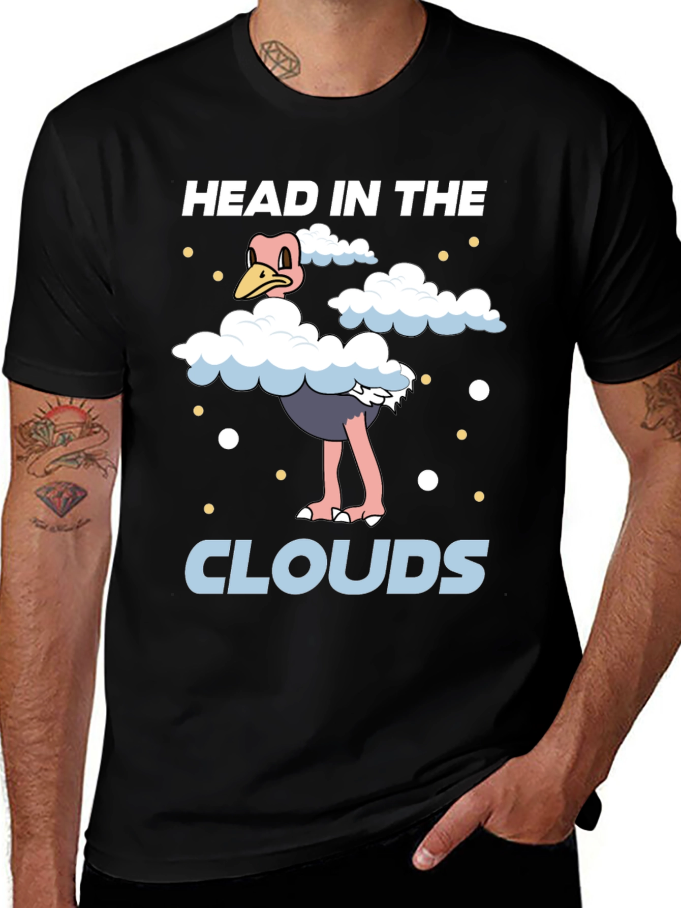 Head in the Clouds Ostrich Graphic T-Shirt