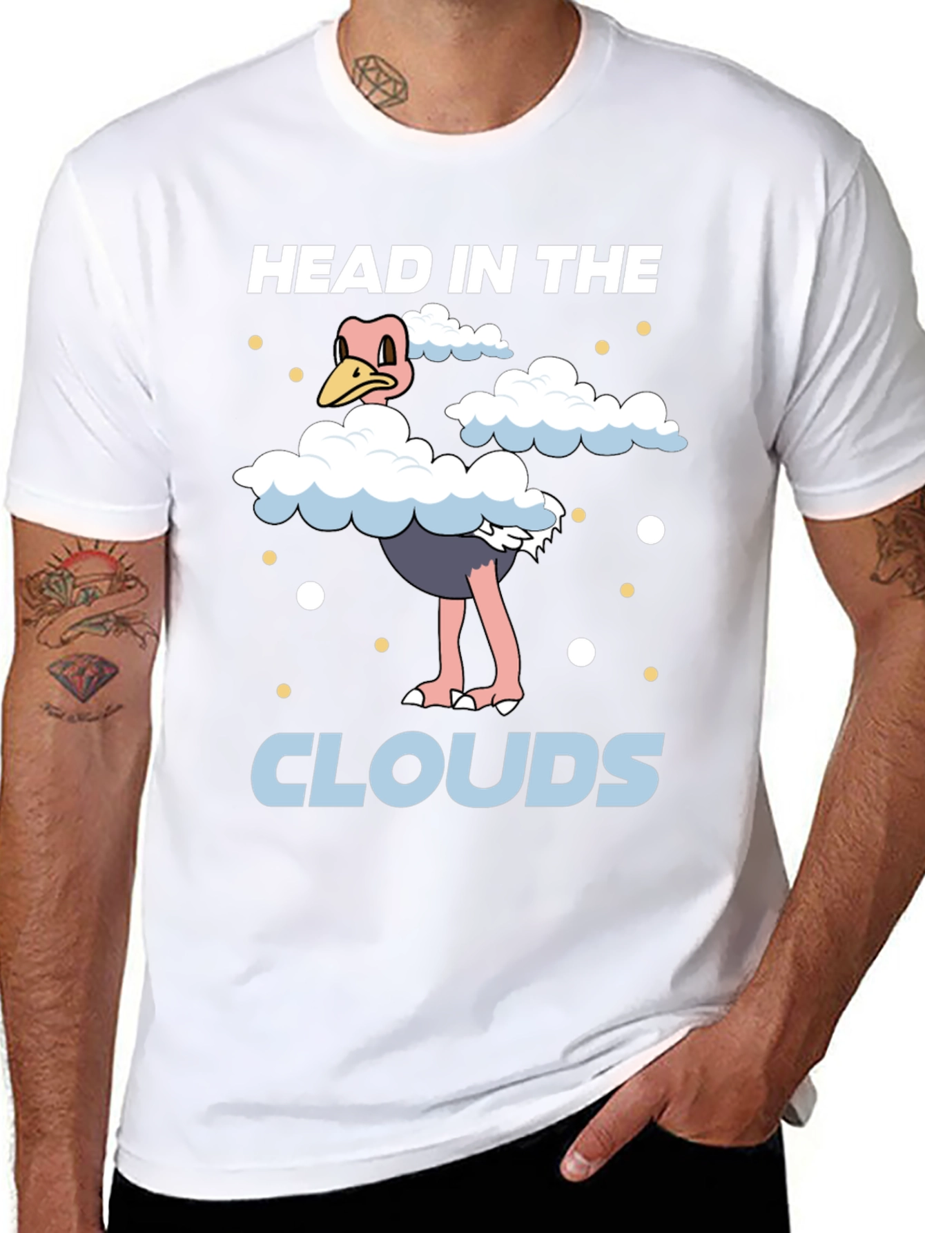 Head in the Clouds Ostrich Graphic T-Shirt