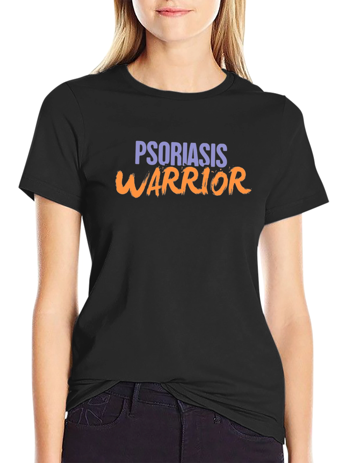 Psoriasis Warrior Black Graphic T-Shirt