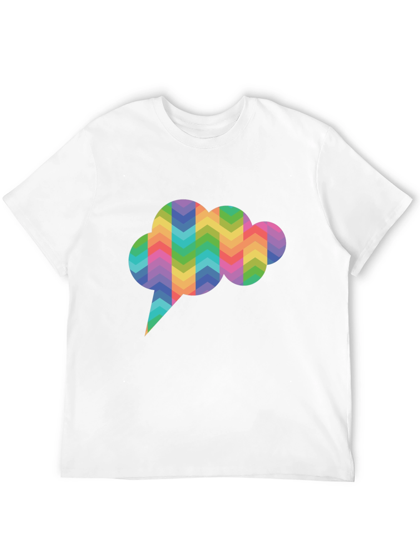 Rainbow Chevron Speech Bubble Black T-Shirt
