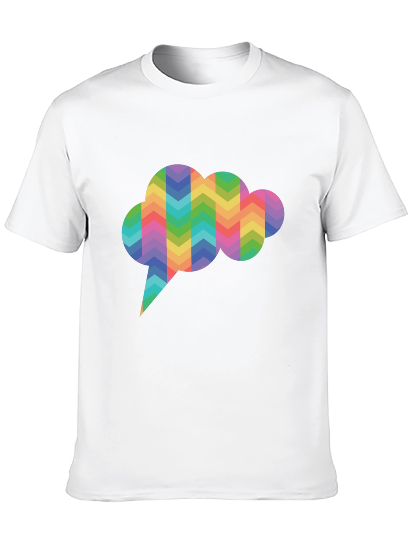 Rainbow Chevron Speech Bubble Black T-Shirt