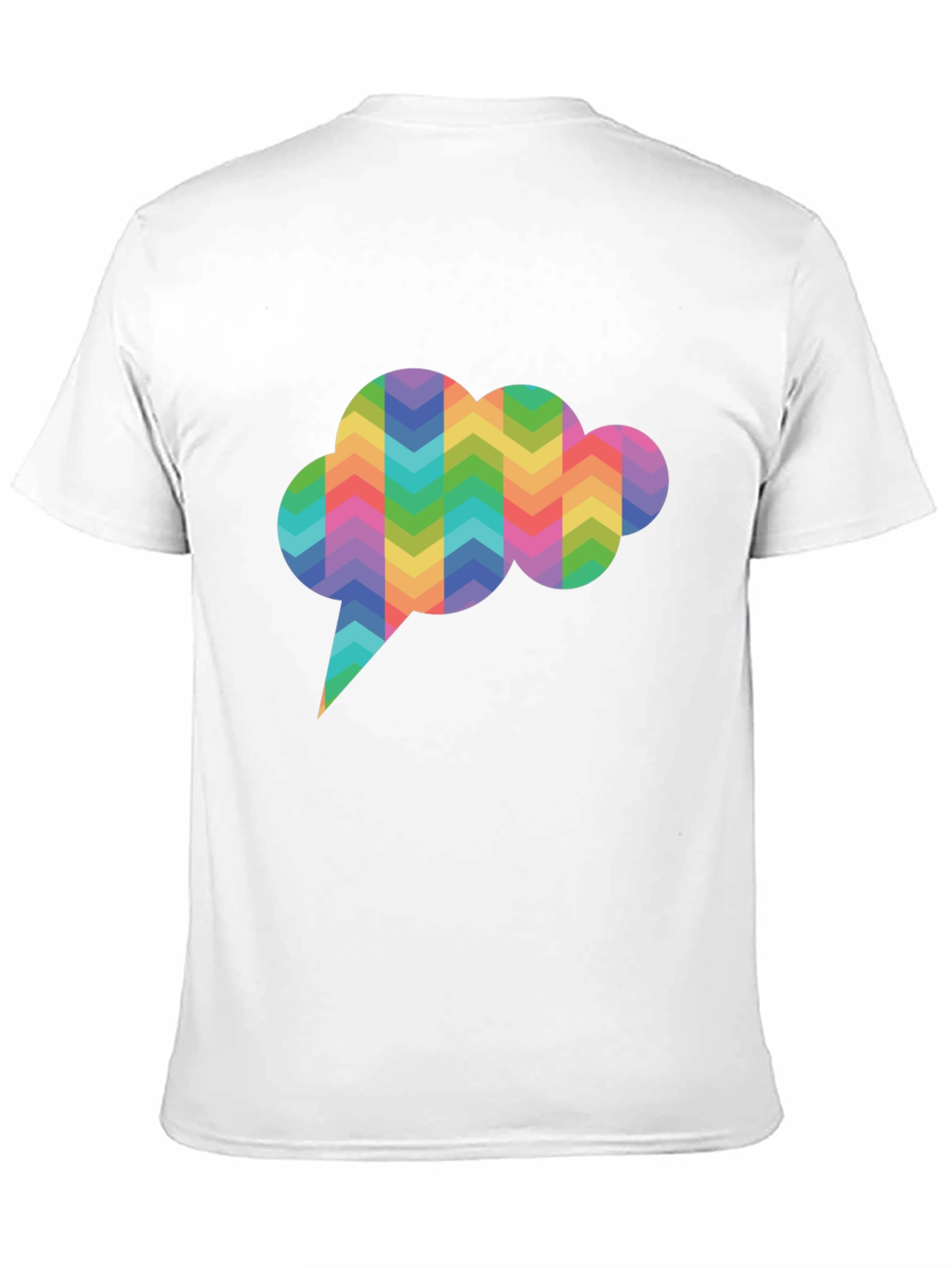 Rainbow Chevron Speech Bubble Black T-Shirt
