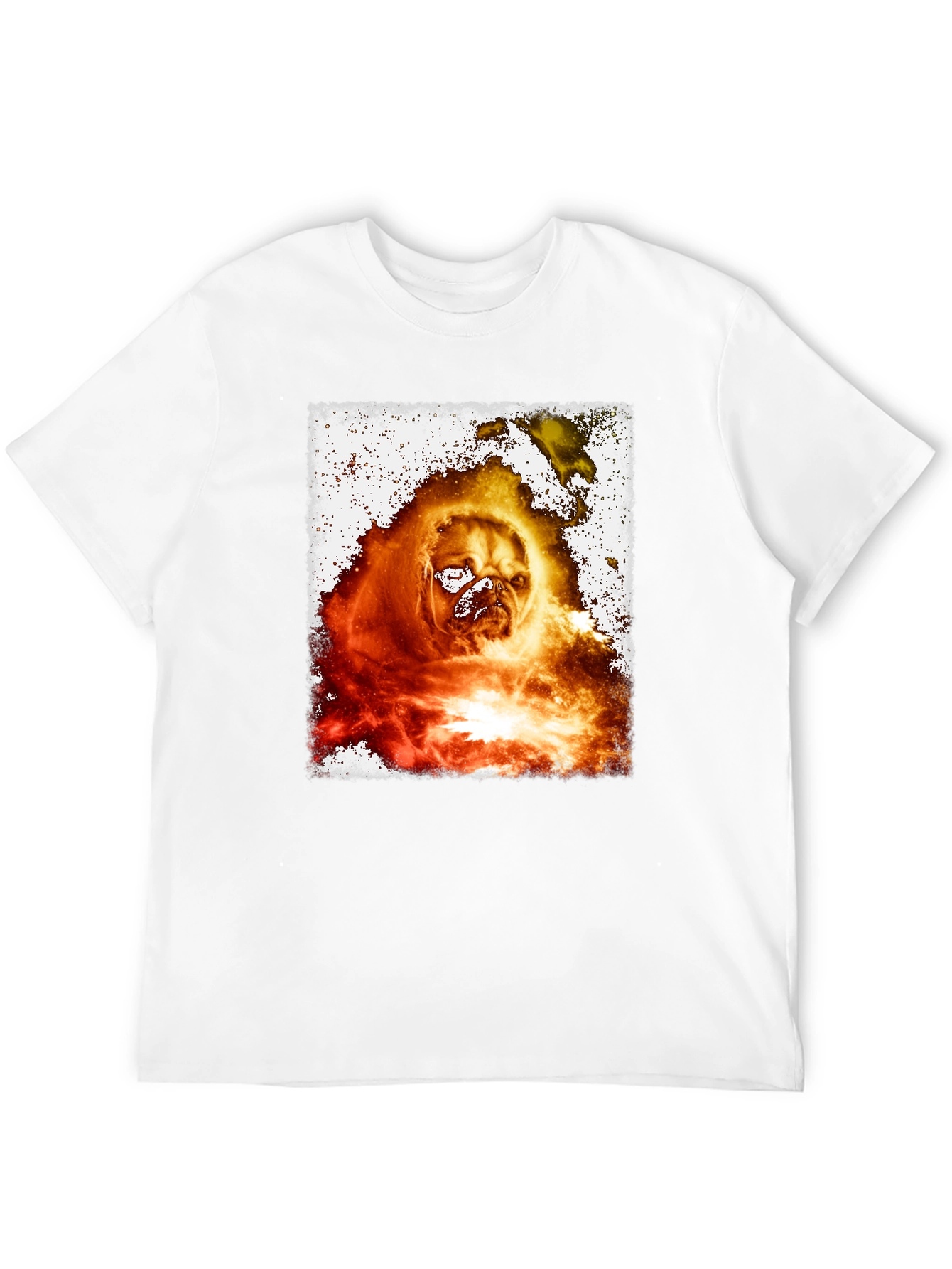 Fiery Pug Graphic Tee - Black