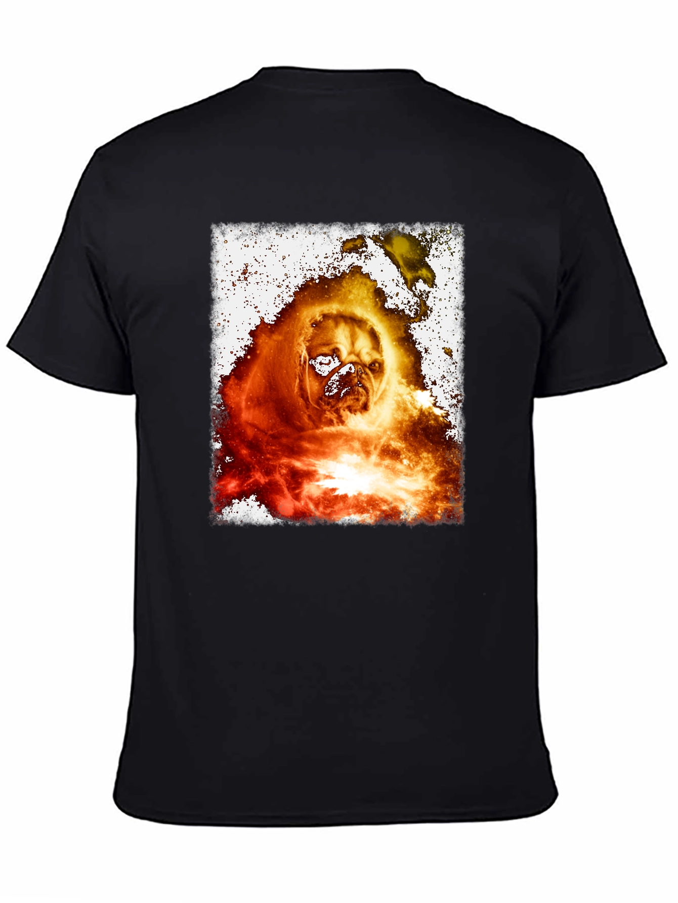 Fiery Pug Graphic Tee - Black