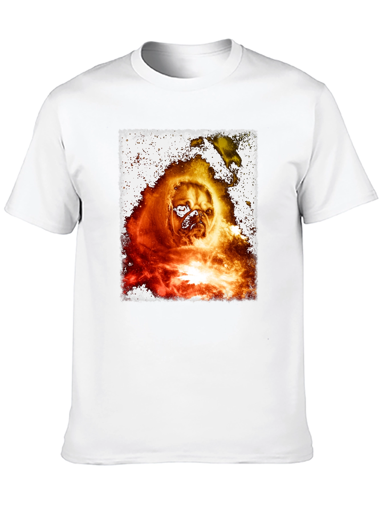 Fiery Pug Graphic Tee - Black