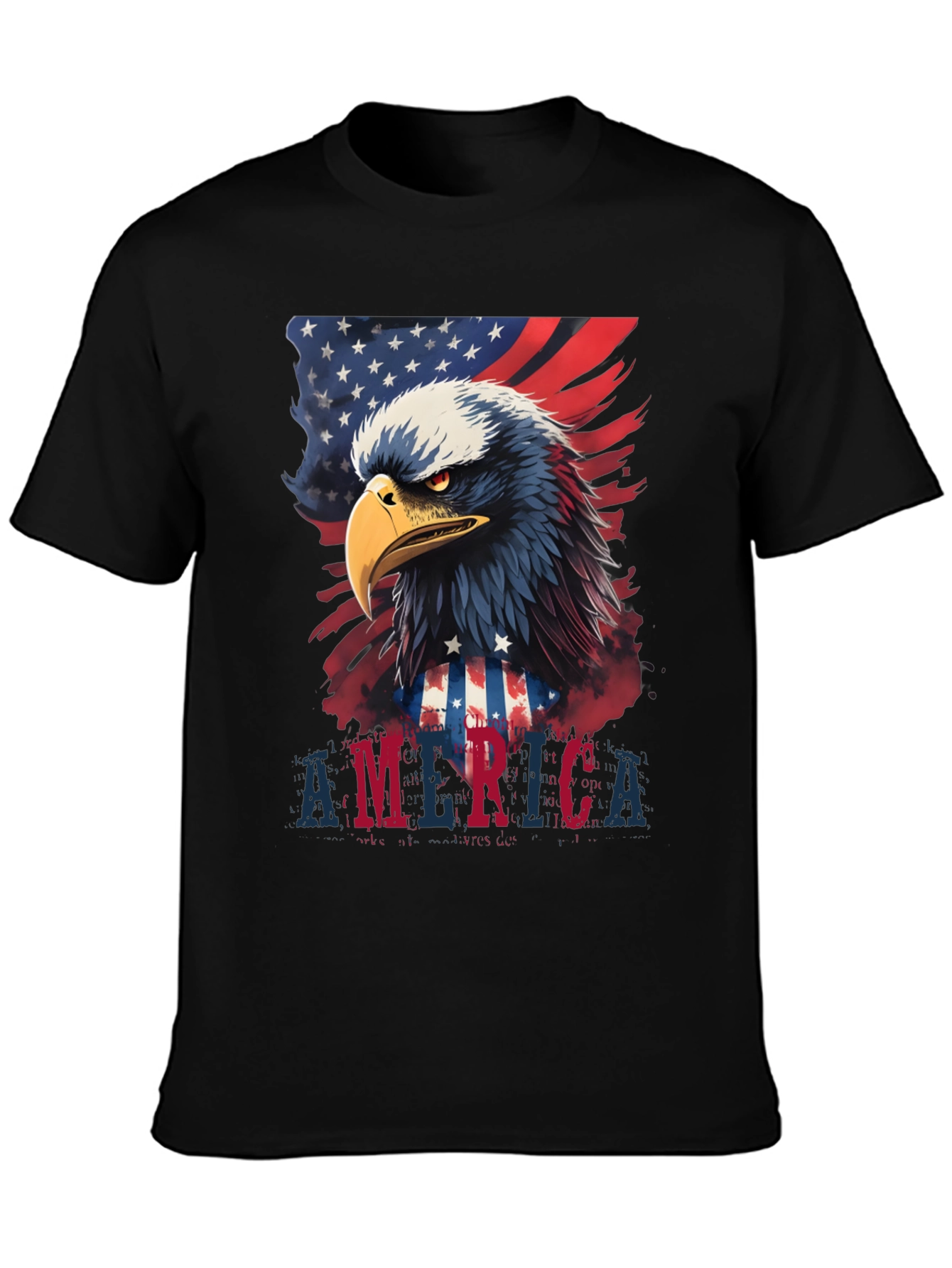 Patriotic Eagle USA Flag Graphic T-Shirt