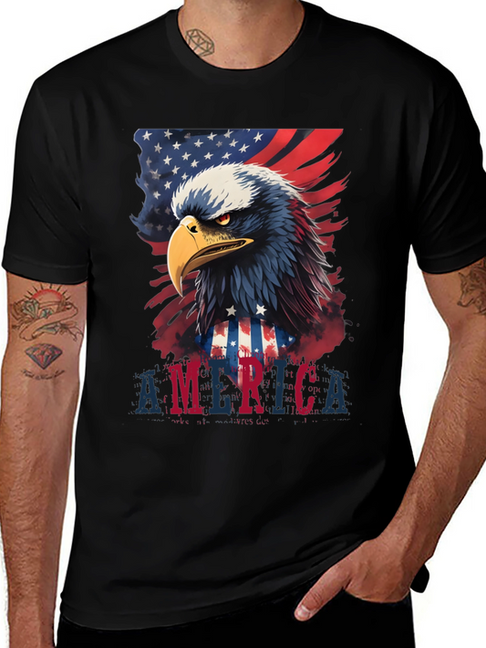 Patriotic Eagle USA Flag Graphic T-Shirt