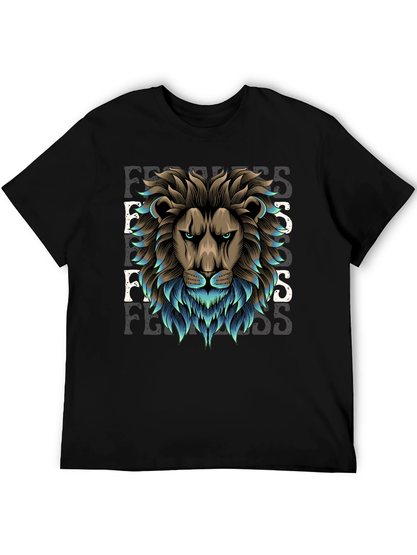 Lion Fearless Graphic Tee - Premium Cotton Blend