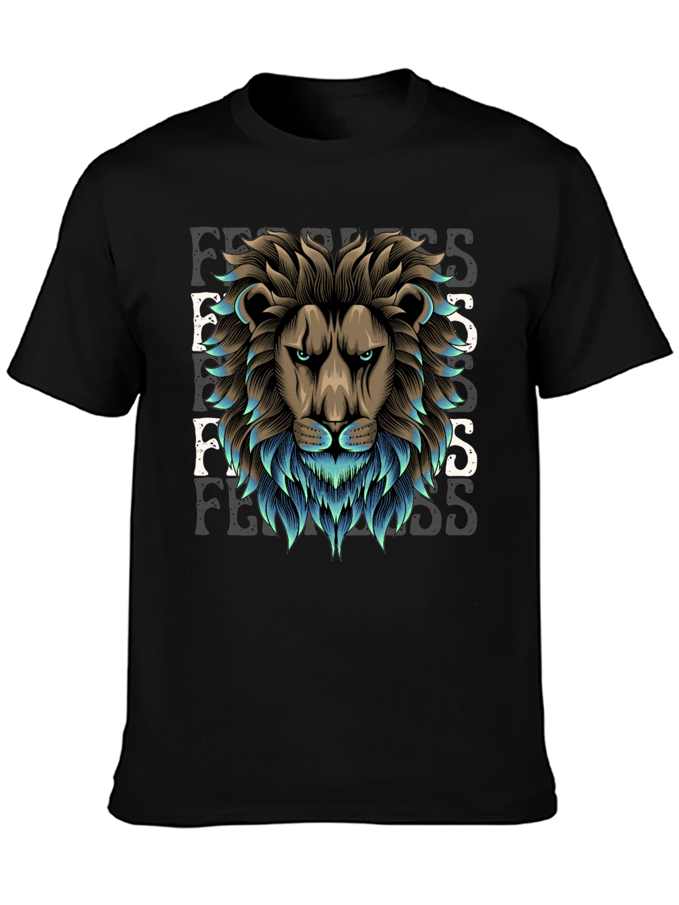Lion Fearless Graphic Tee - Premium Cotton Blend