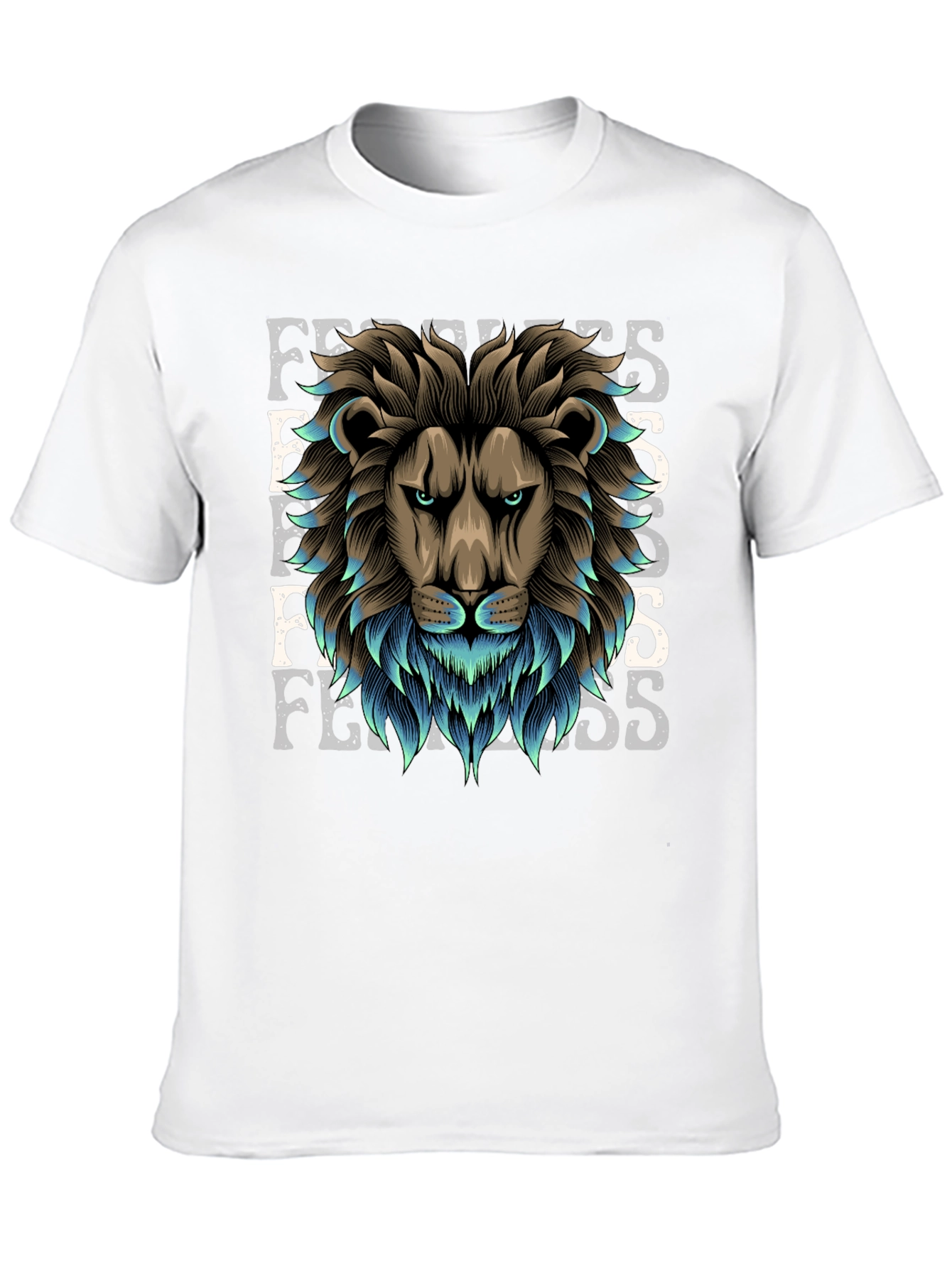 Lion Fearless Graphic Tee - Premium Cotton Blend
