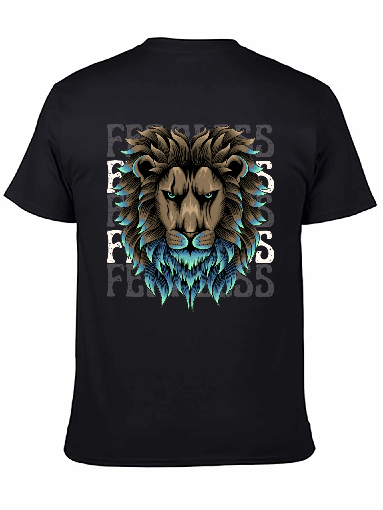 Lion Fearless Graphic Tee - Premium Cotton Blend