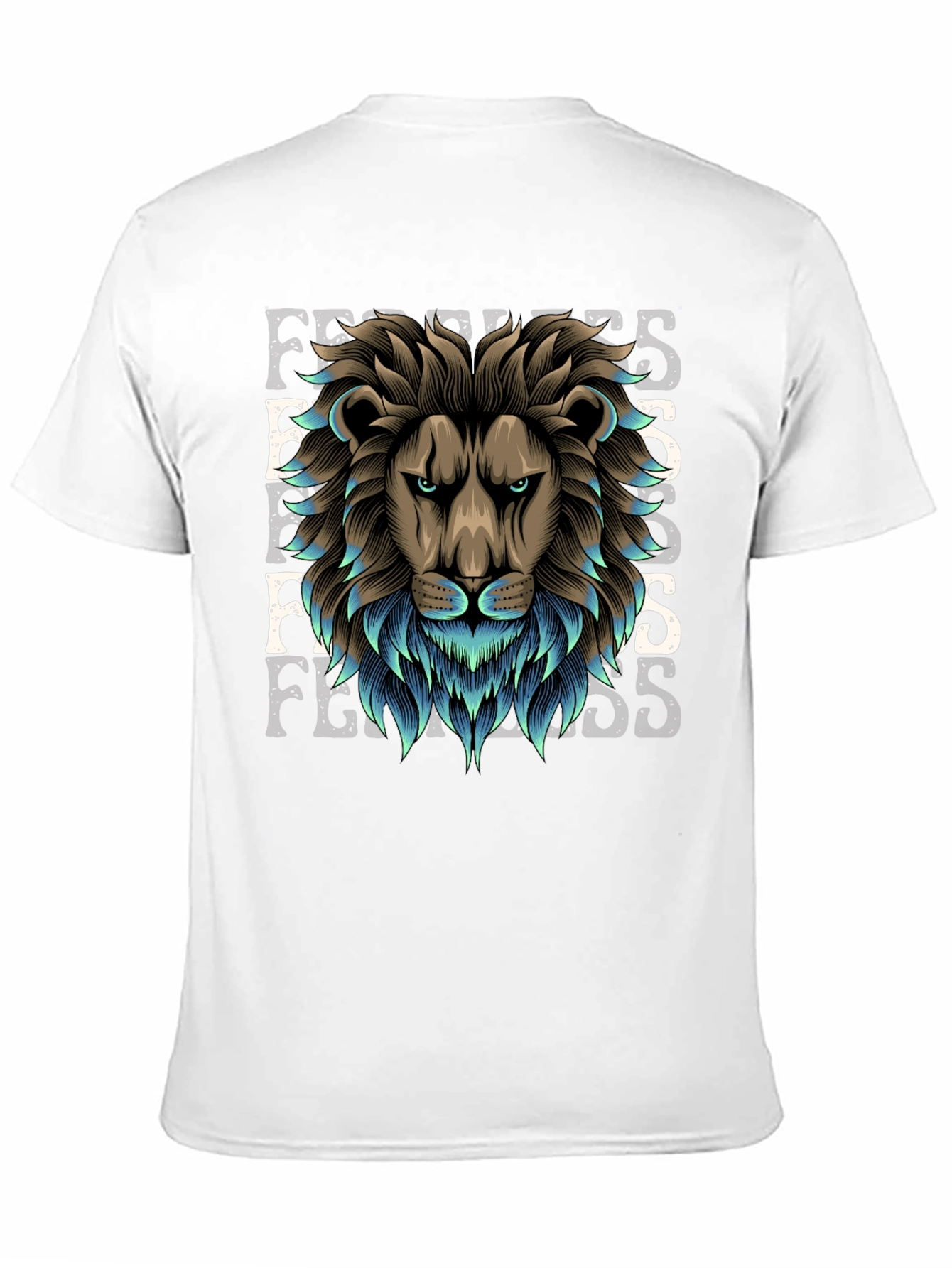 Lion Fearless Graphic Tee - Premium Cotton Blend