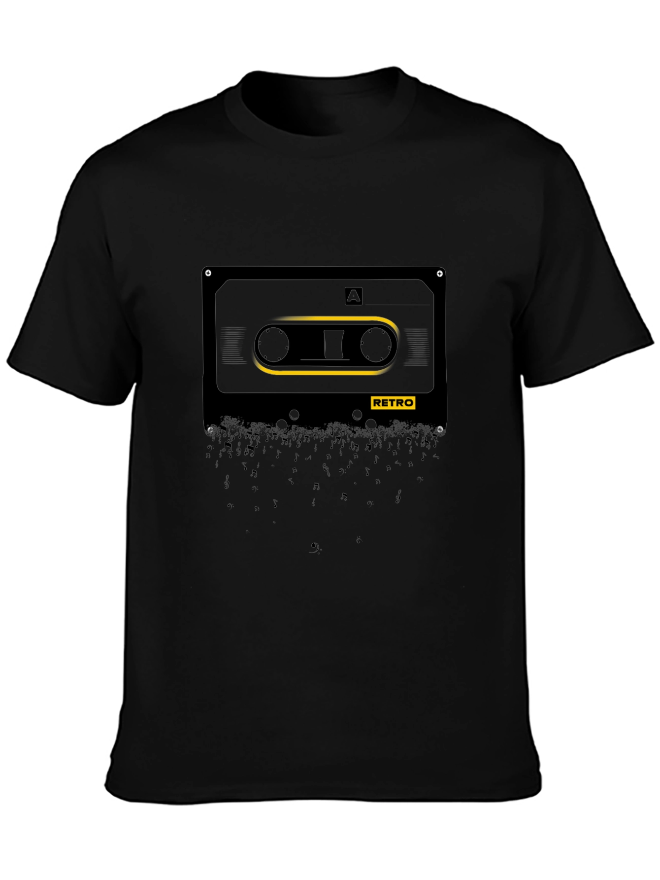 Retro Cassette Tape Black T-Shirt