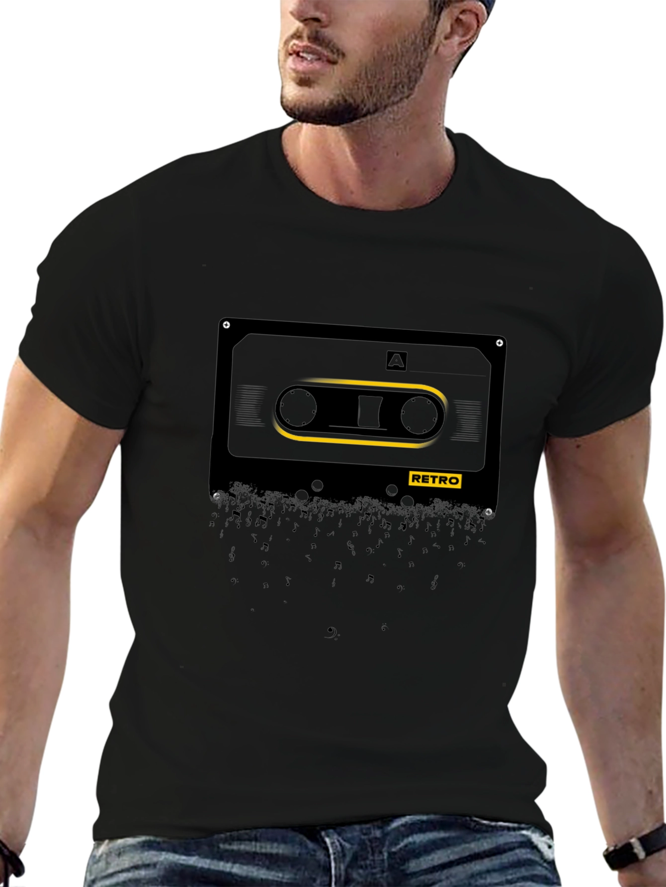 Retro Cassette Tape Black T-Shirt