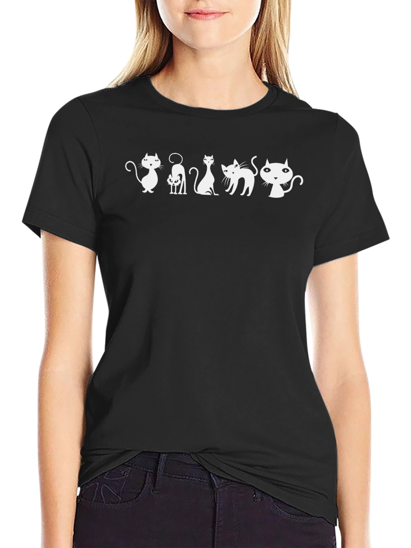 Cool Cats Graphic Tee - Black T-Shirt