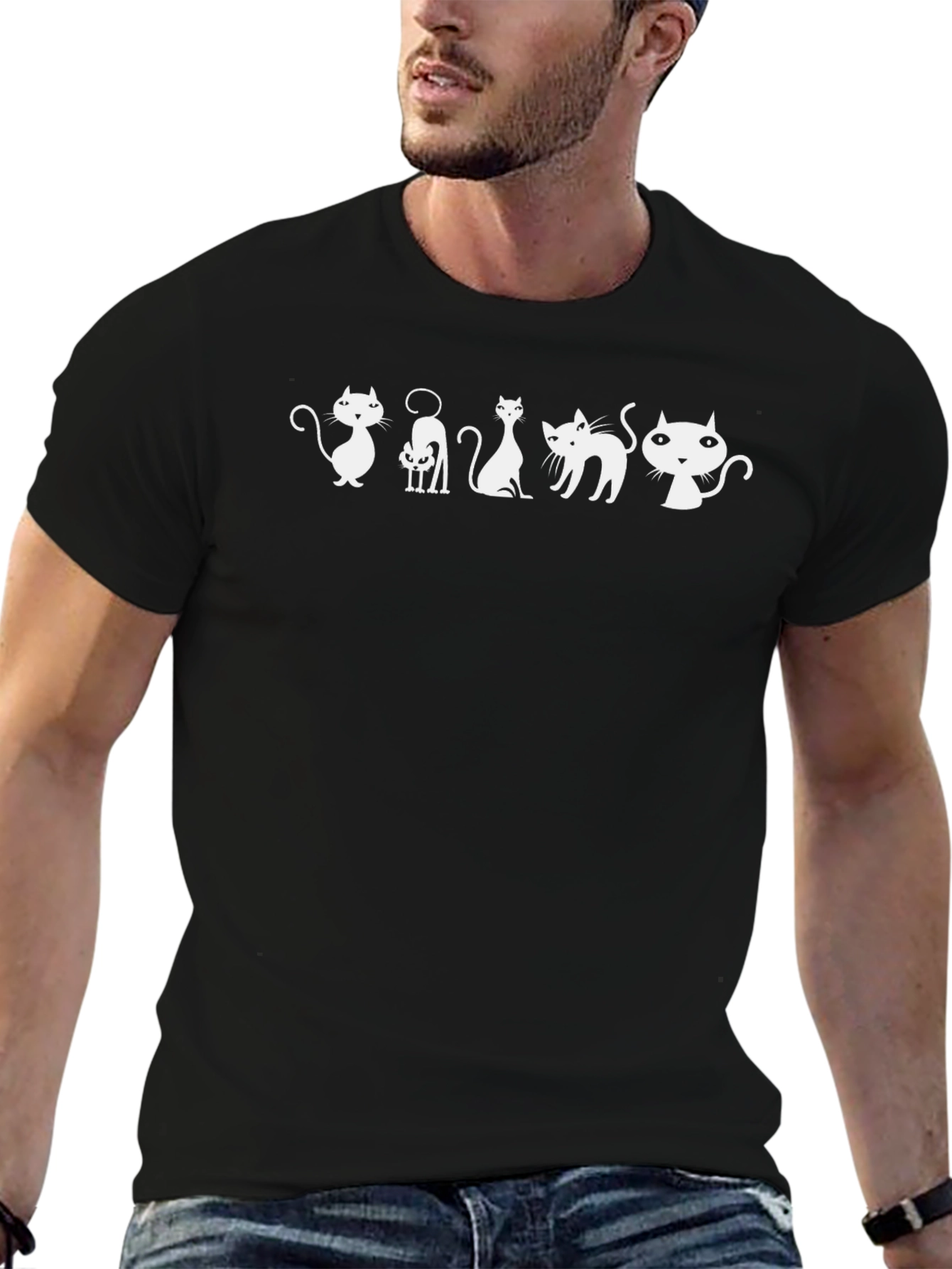 Cool Cats Graphic Tee - Black T-Shirt