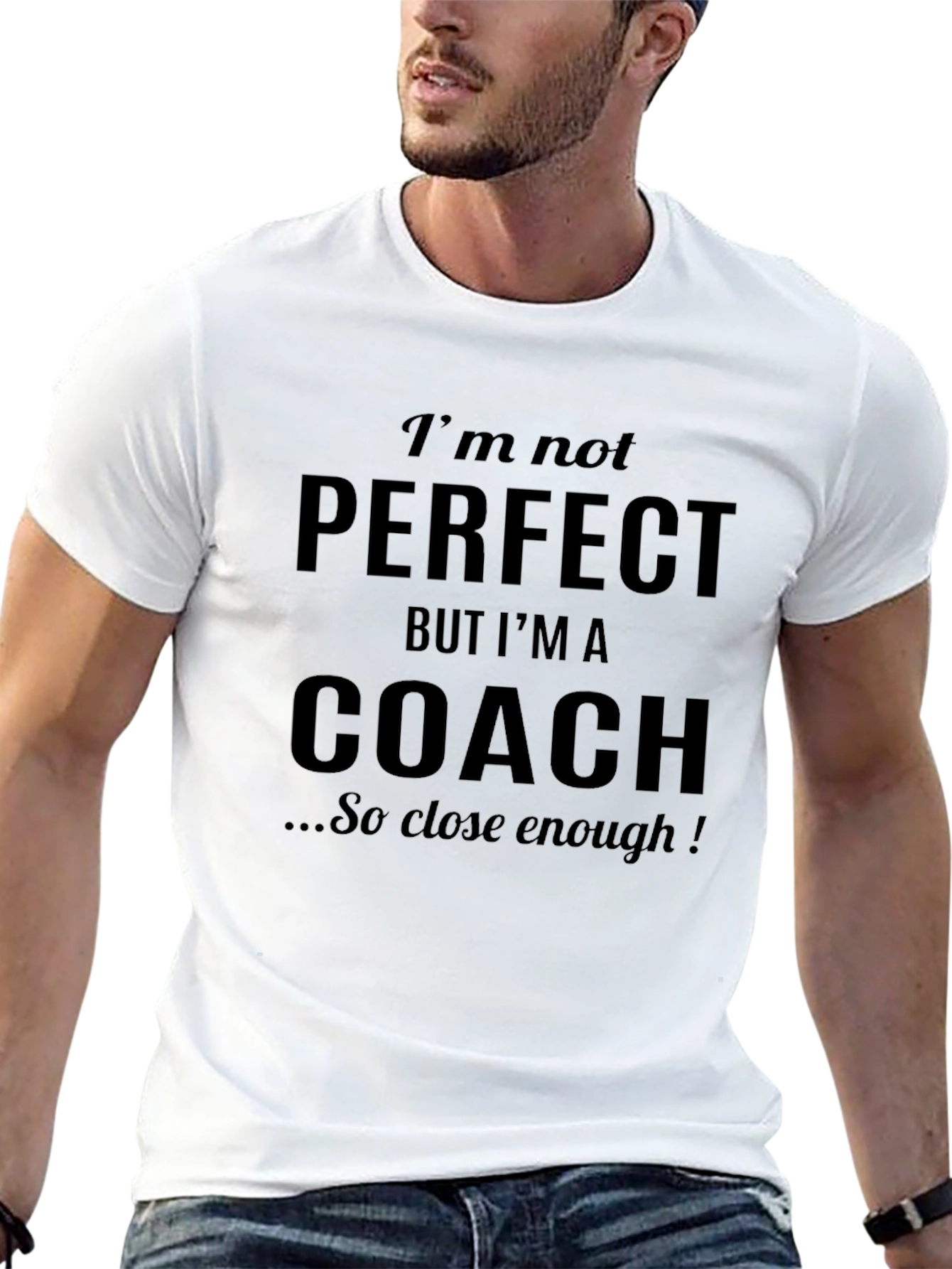 Funny Coach T-Shirt - Im Not Perfect Design
