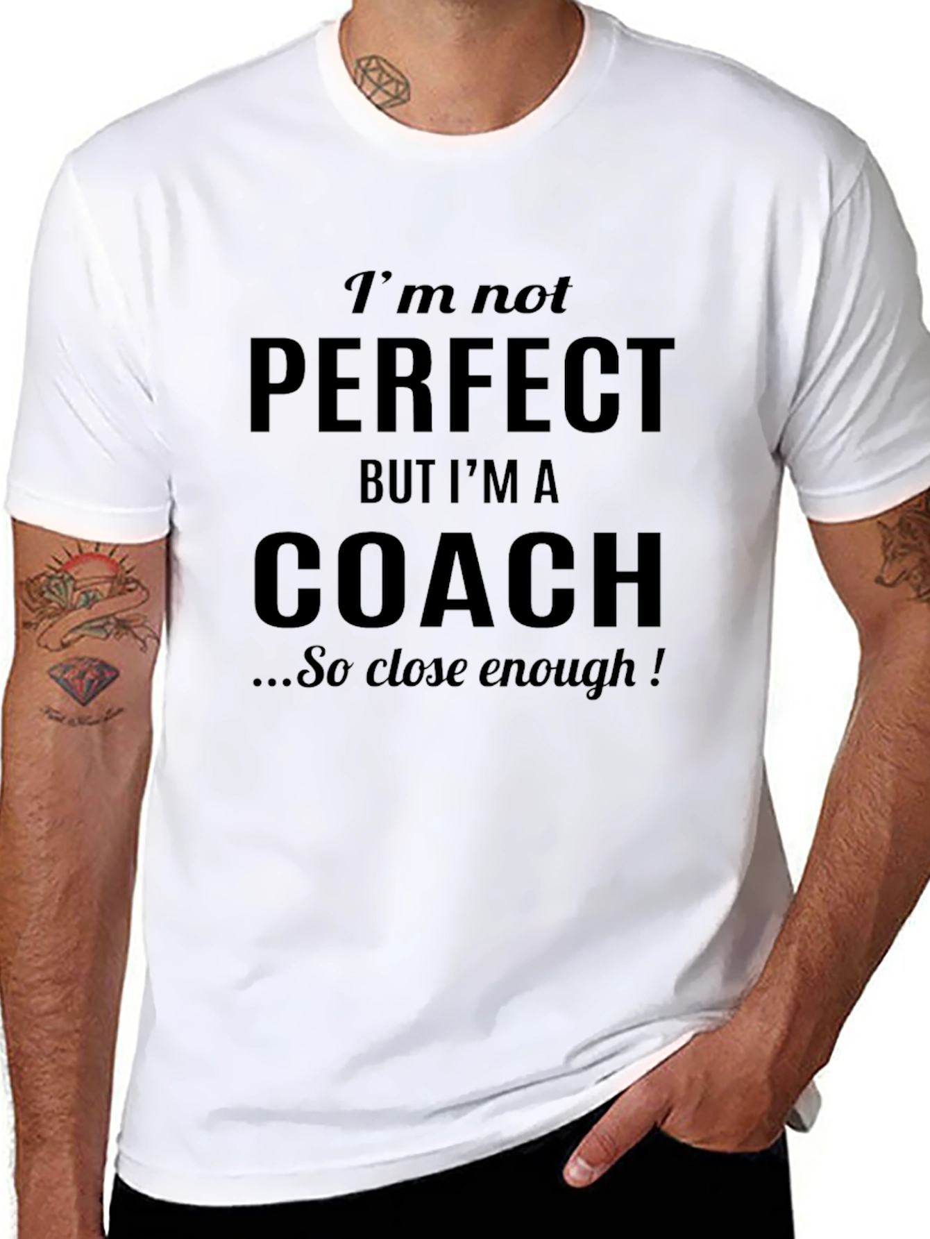 Funny Coach T-Shirt - Im Not Perfect Design