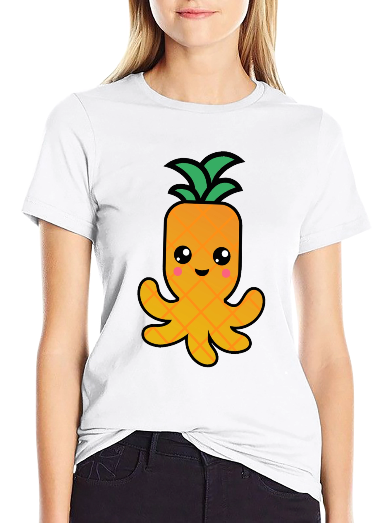 Pineapple Octopus Graphic Tee - Fun Kawaii T-Shirt