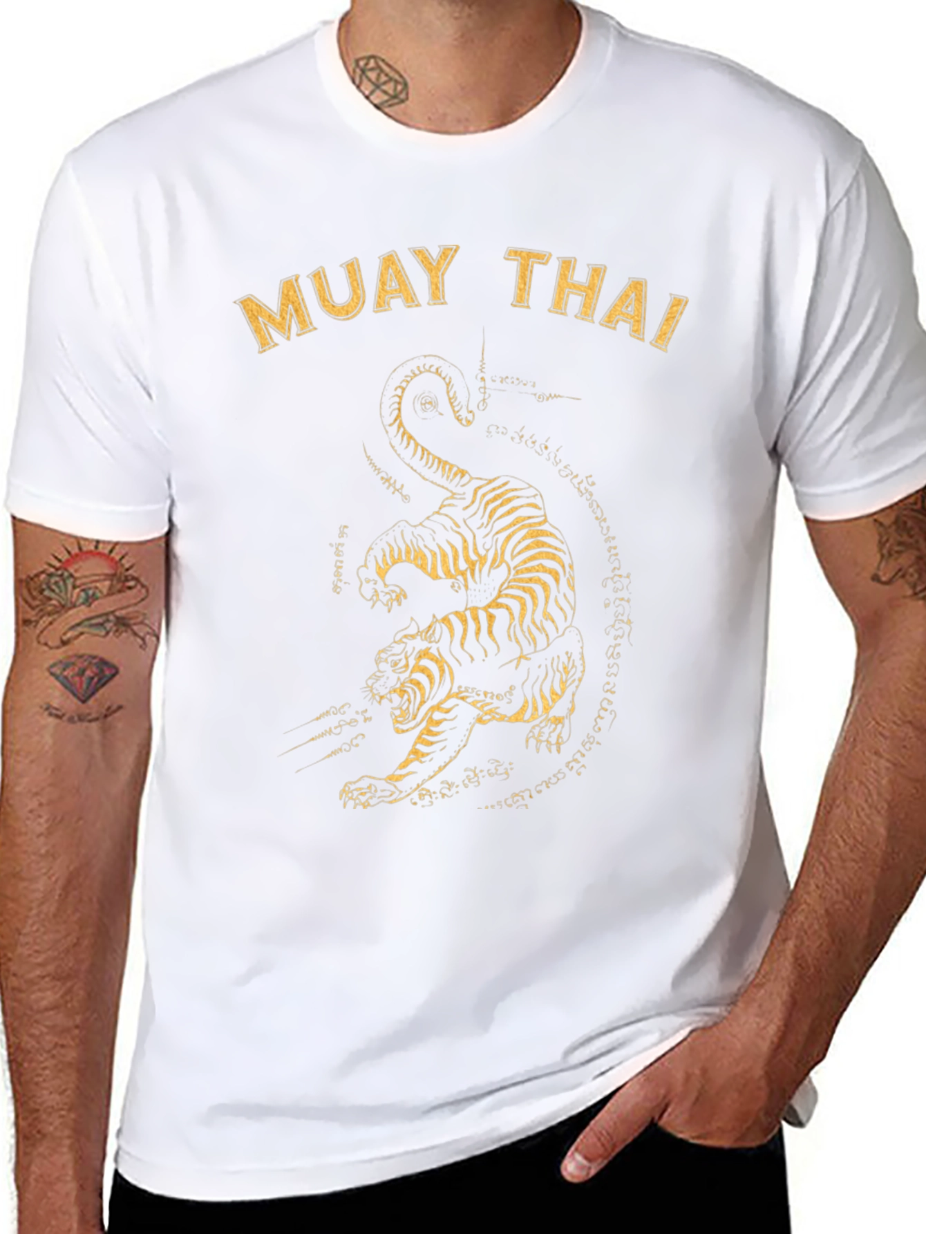 Muay Thai Tiger Graphic Tee - Black