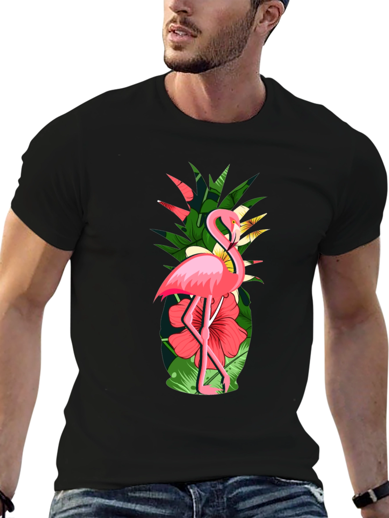 Tropical Flamingo & Pineapple Graphic Tee