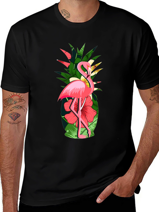 Tropical Flamingo & Pineapple Graphic Tee