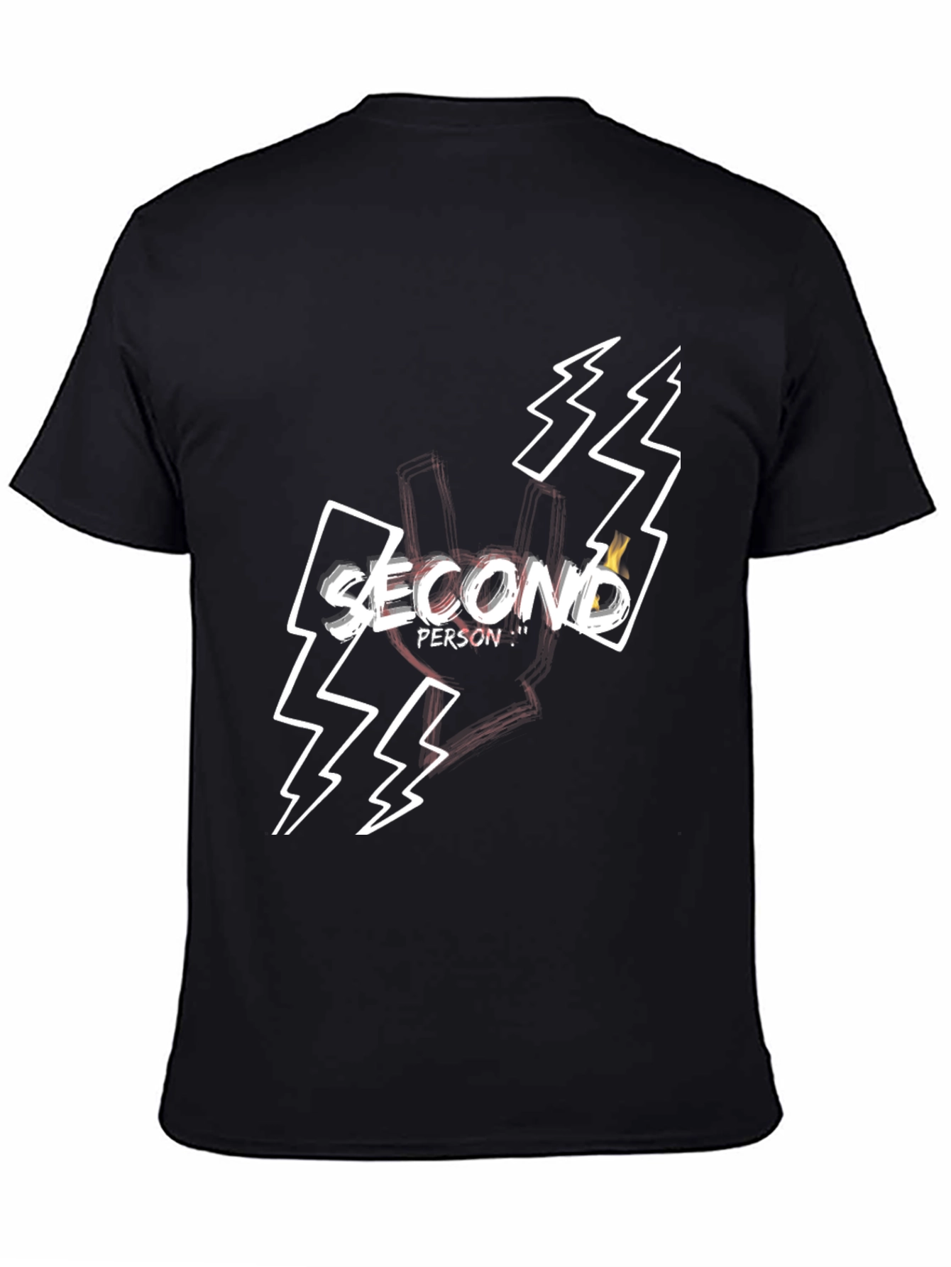 Second Person Graphic Tee - Black Cotton Blend
