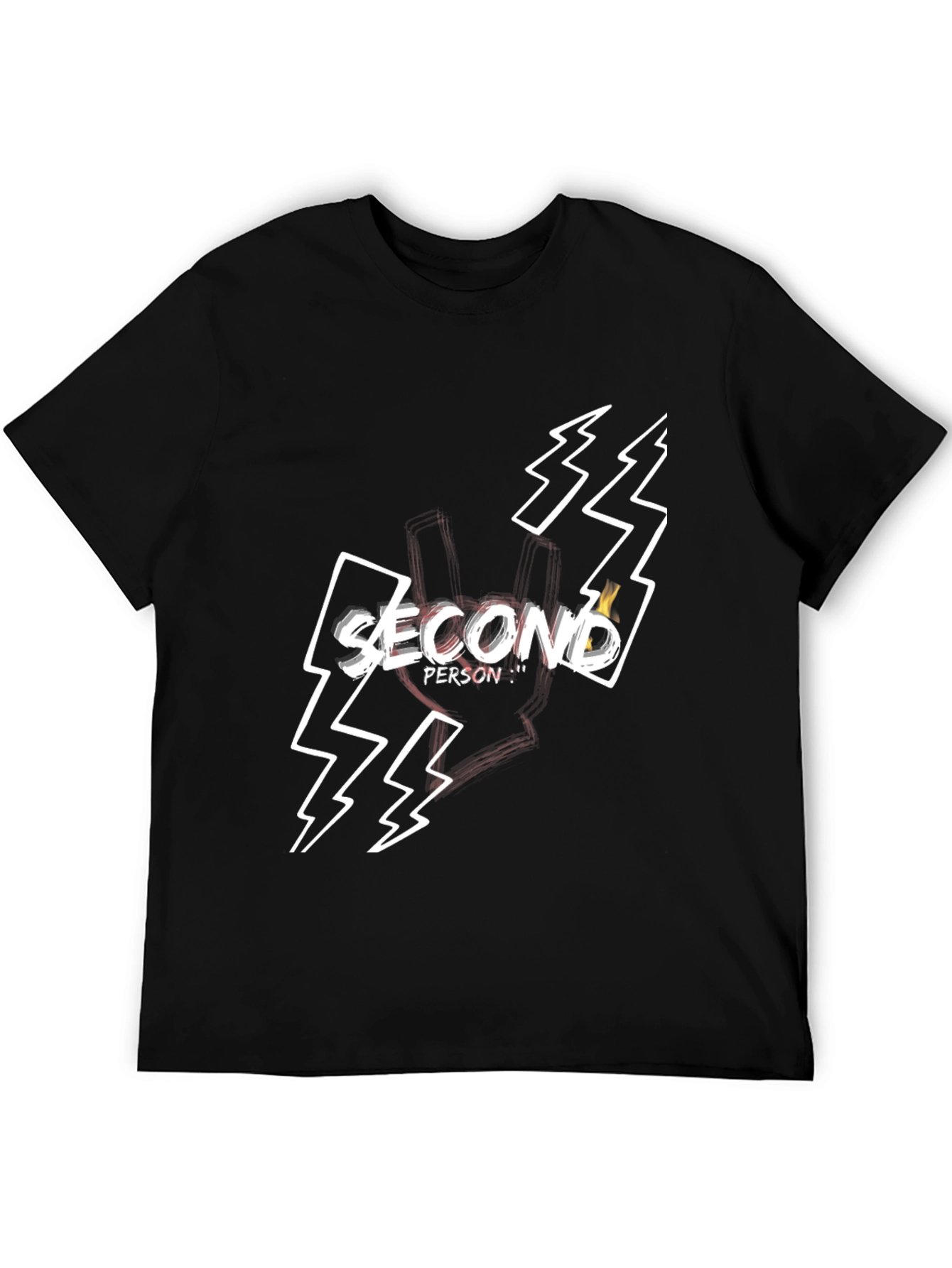Second Person Graphic Tee - Black Cotton Blend