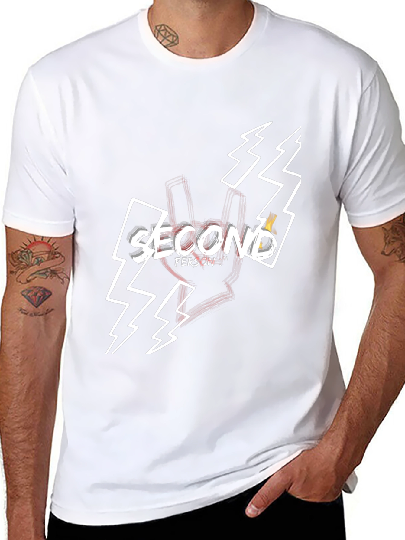 Second Person Graphic Tee - Black Cotton Blend
