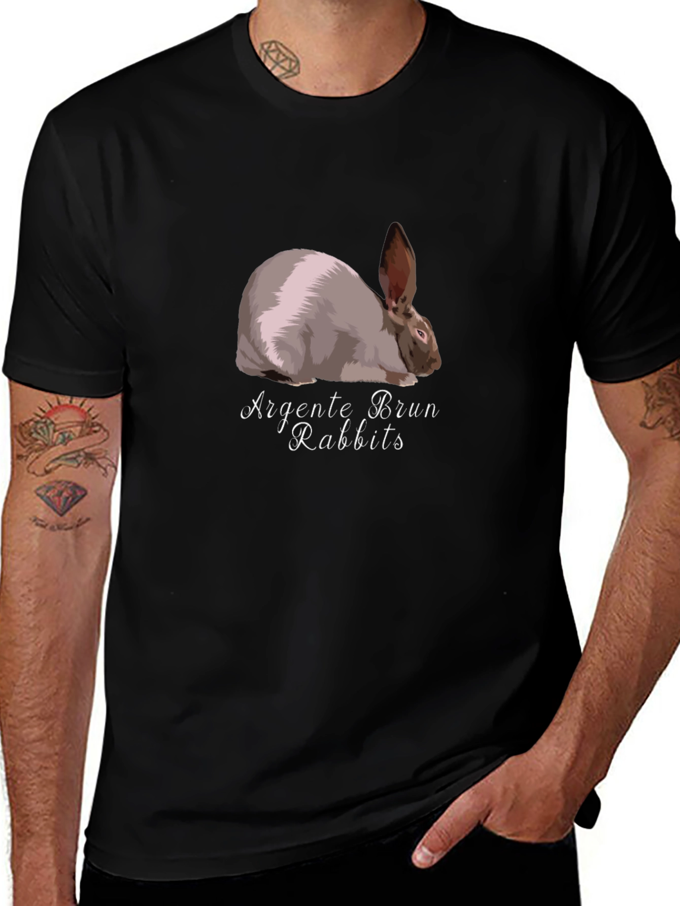 Argent¨¦ Brun Rabbit Graphic Tee - Unique Design
