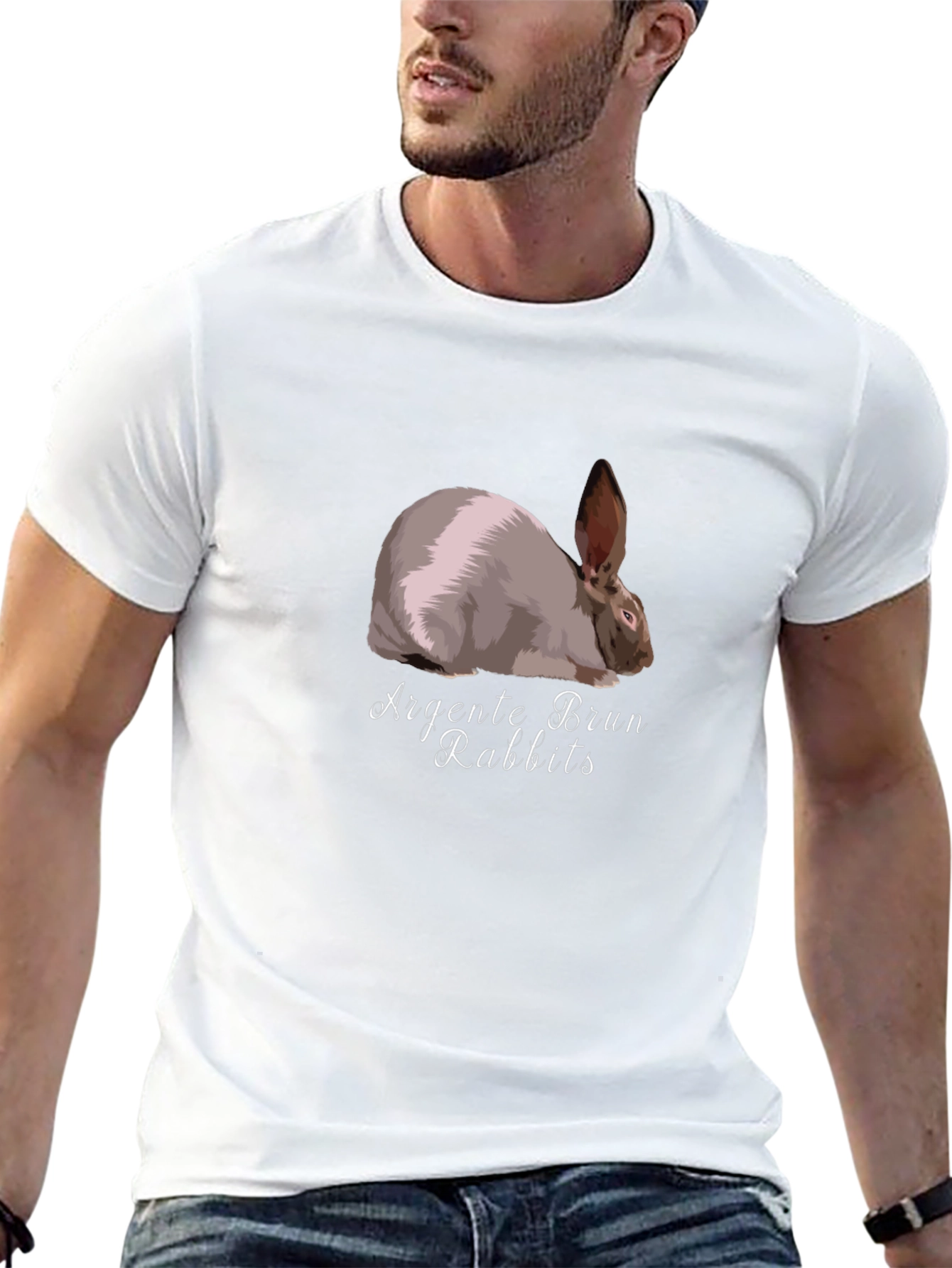 Argent¨¦ Brun Rabbit Graphic Tee - Unique Design