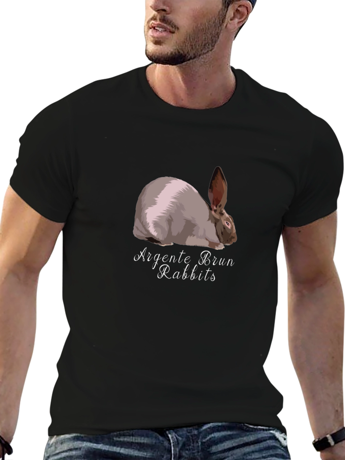 Argent¨¦ Brun Rabbit Graphic Tee - Unique Design
