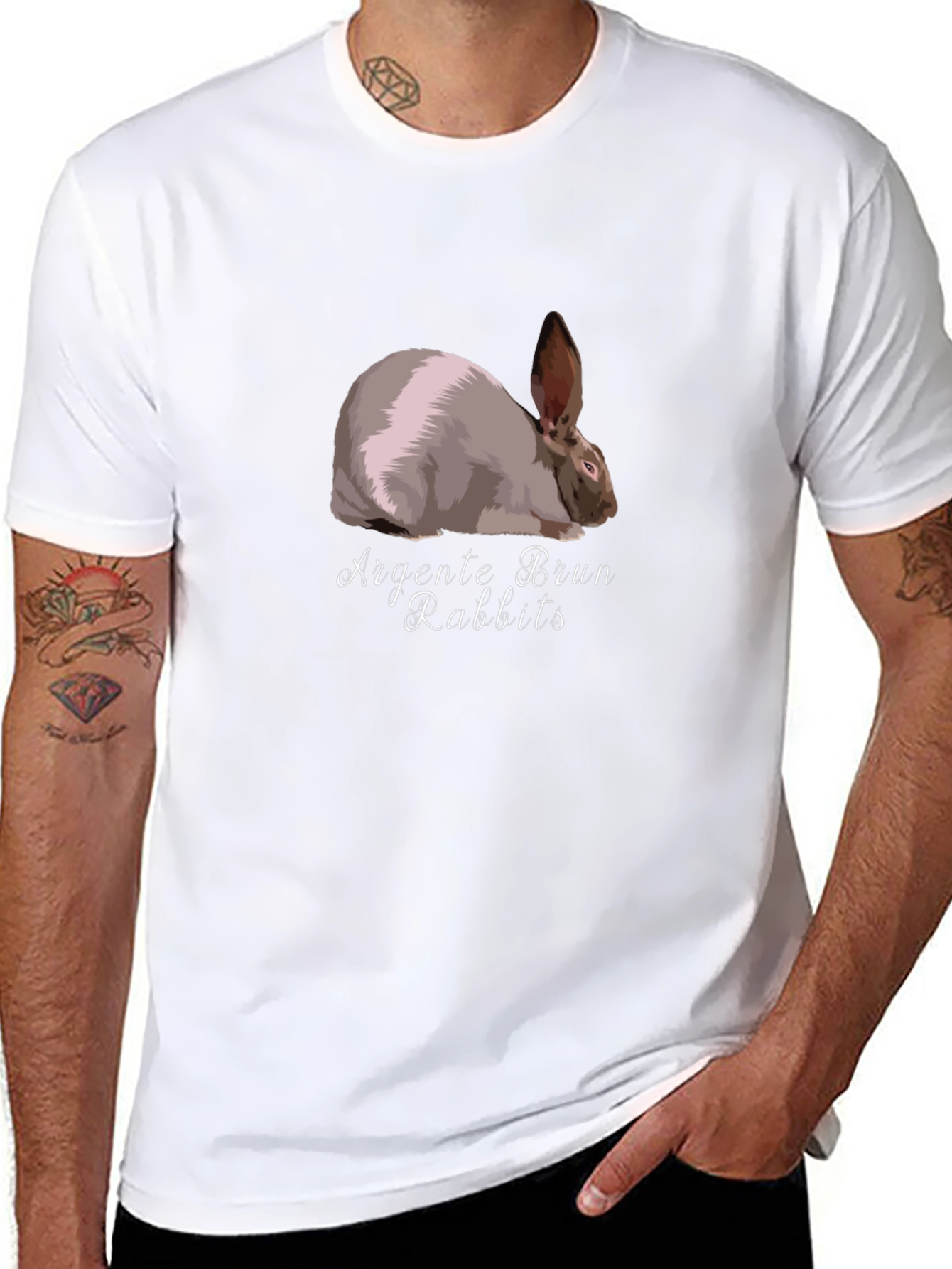 Argent¨¦ Brun Rabbit Graphic Tee - Unique Design