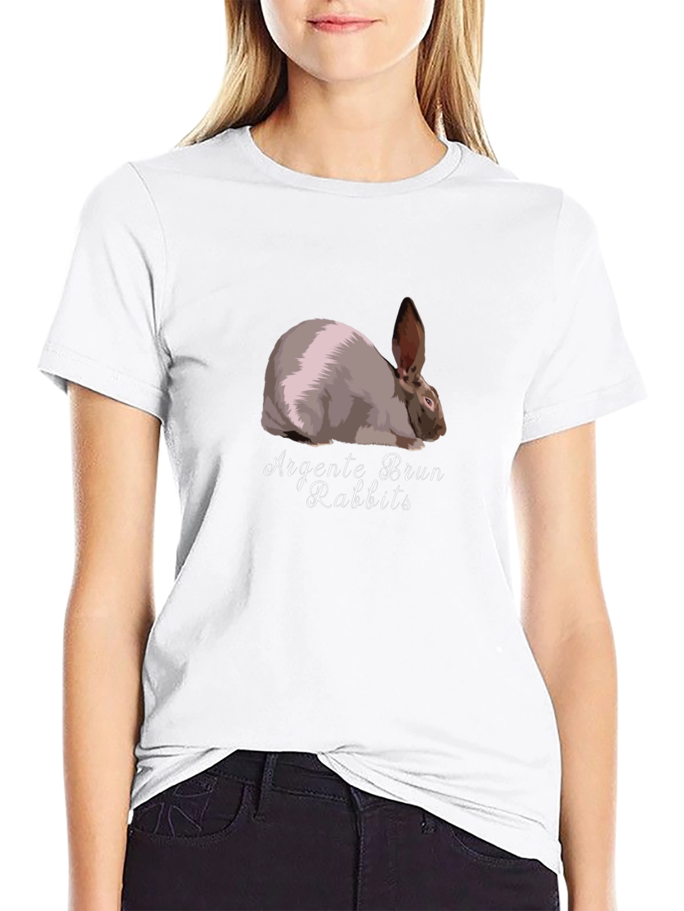 Argent¨¦ Brun Rabbit Graphic Tee - Unique Design