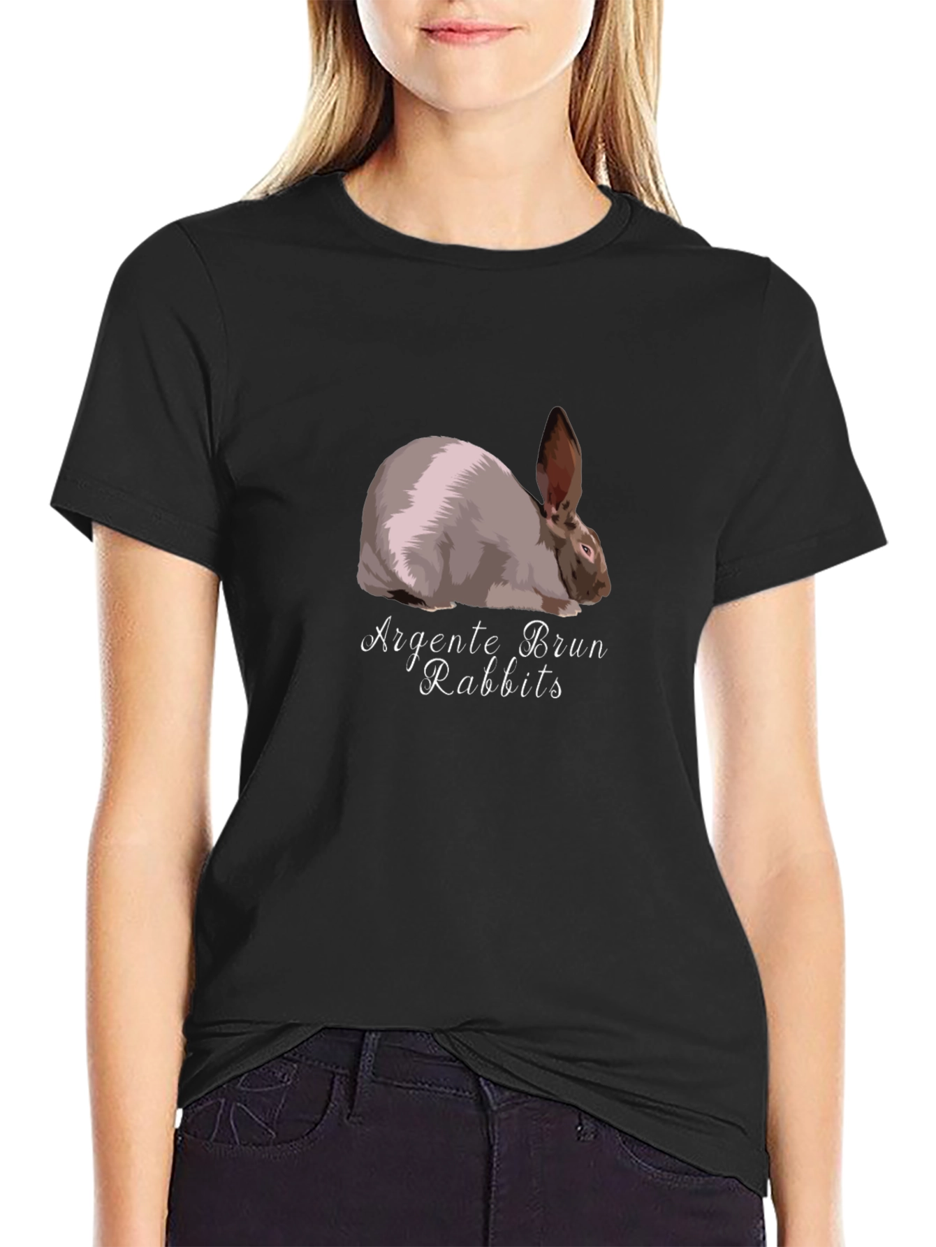 Argent¨¦ Brun Rabbit Graphic Tee - Unique Design