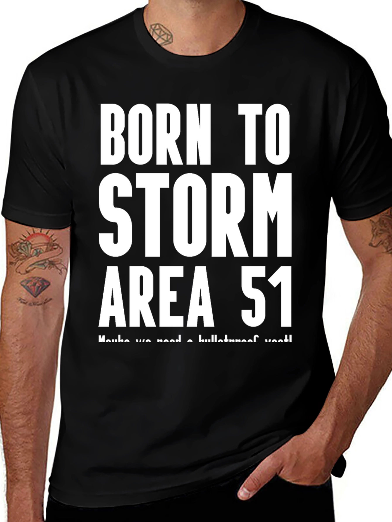 Born to Storm Area 51 Black T-Shirt