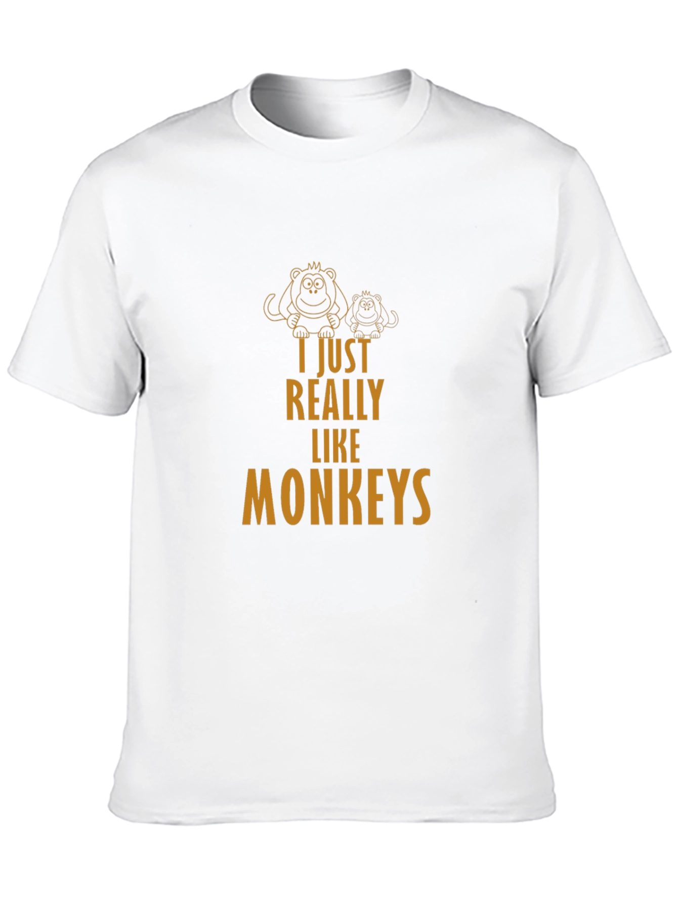 I Just Really Like Monkeys T-Shirt - Black Tee