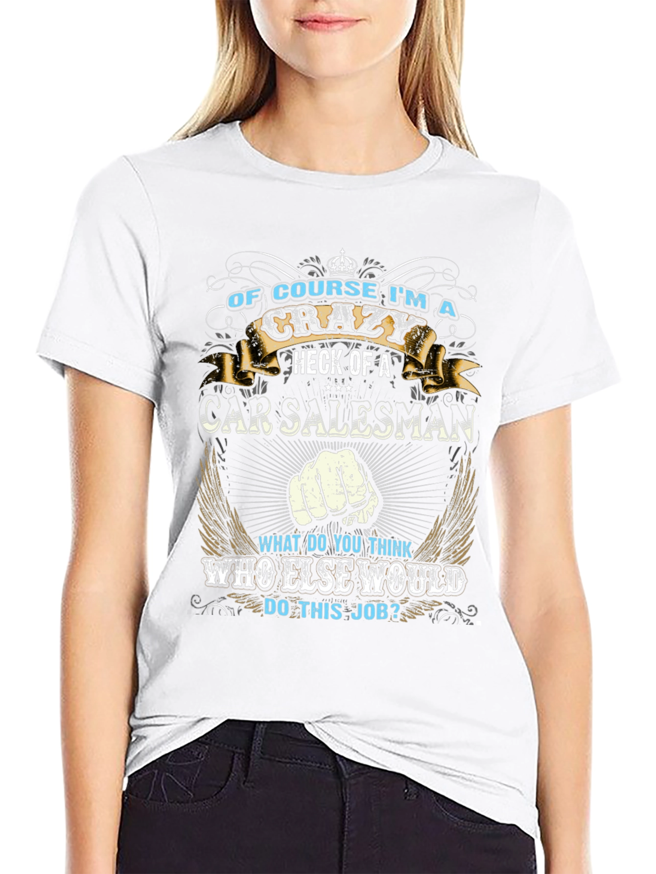 Crazy Car Salesman Graphic T-Shirt