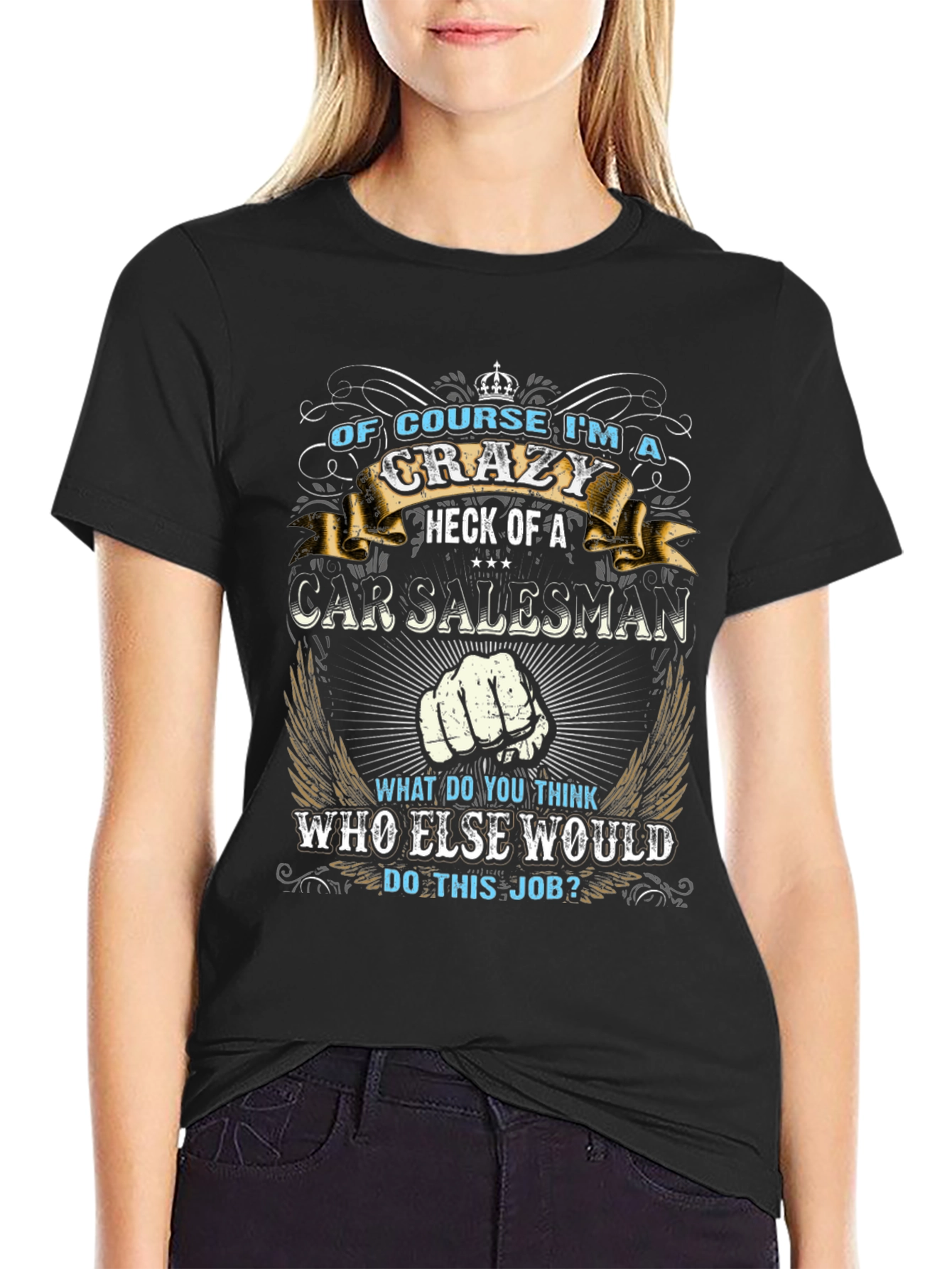 Crazy Car Salesman Graphic T-Shirt