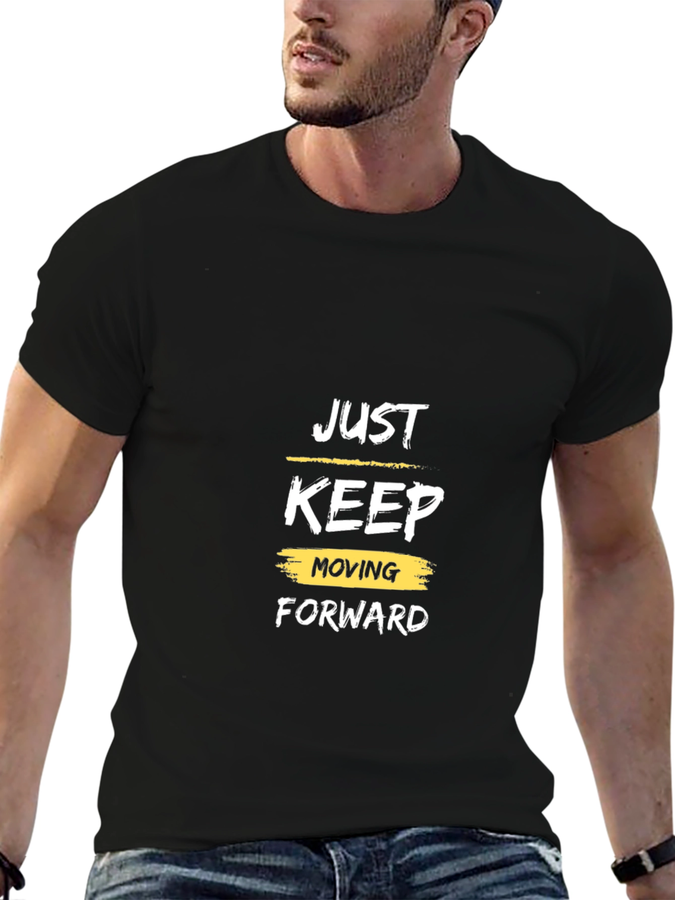 Just Keep Moving Forward Black T-Shirt