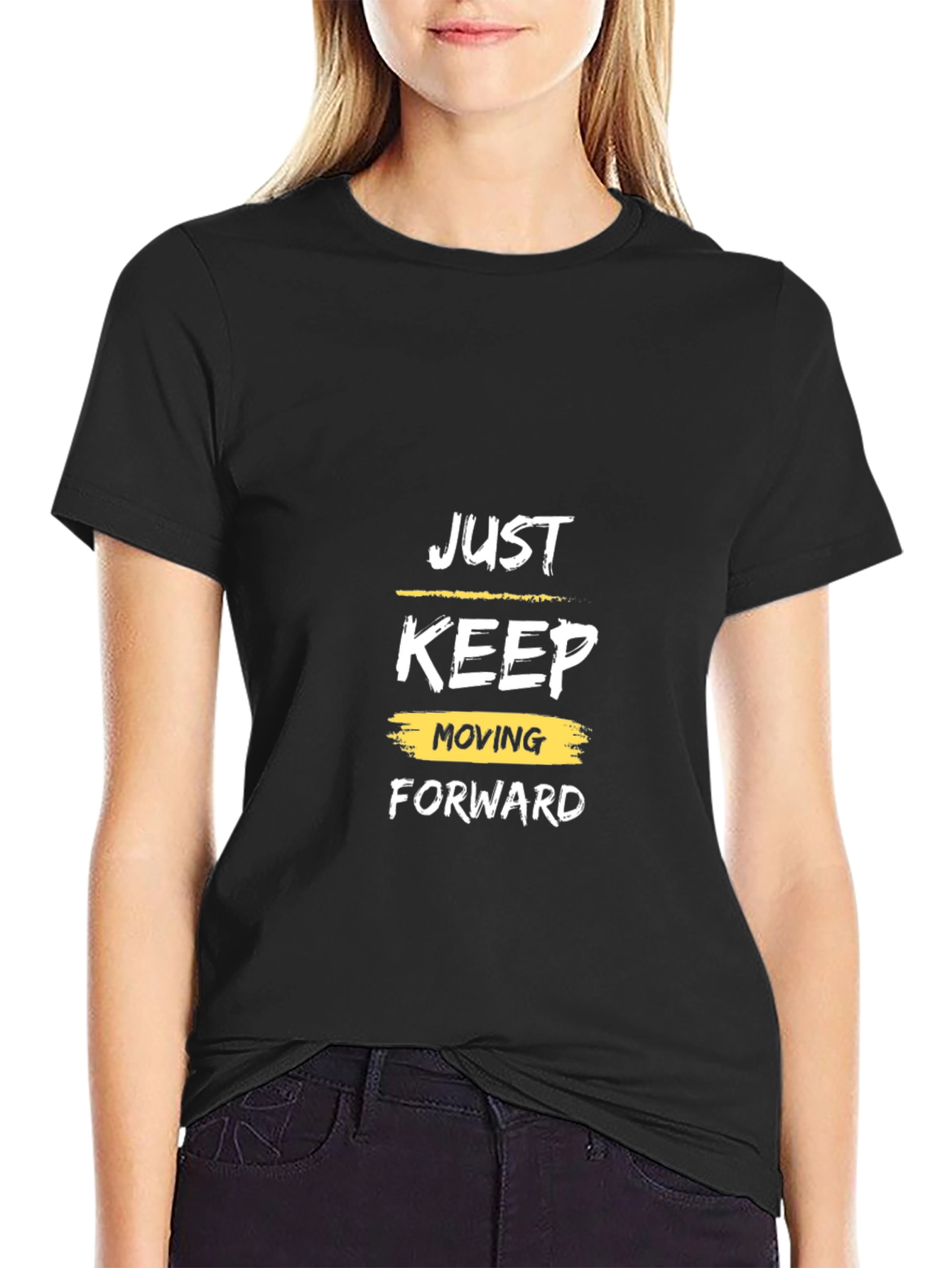 Just Keep Moving Forward Black T-Shirt