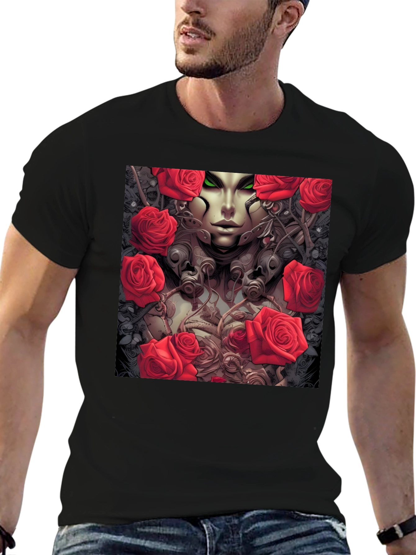 Gothic Rose Queen T-Shirt - Unique Graphic Tee