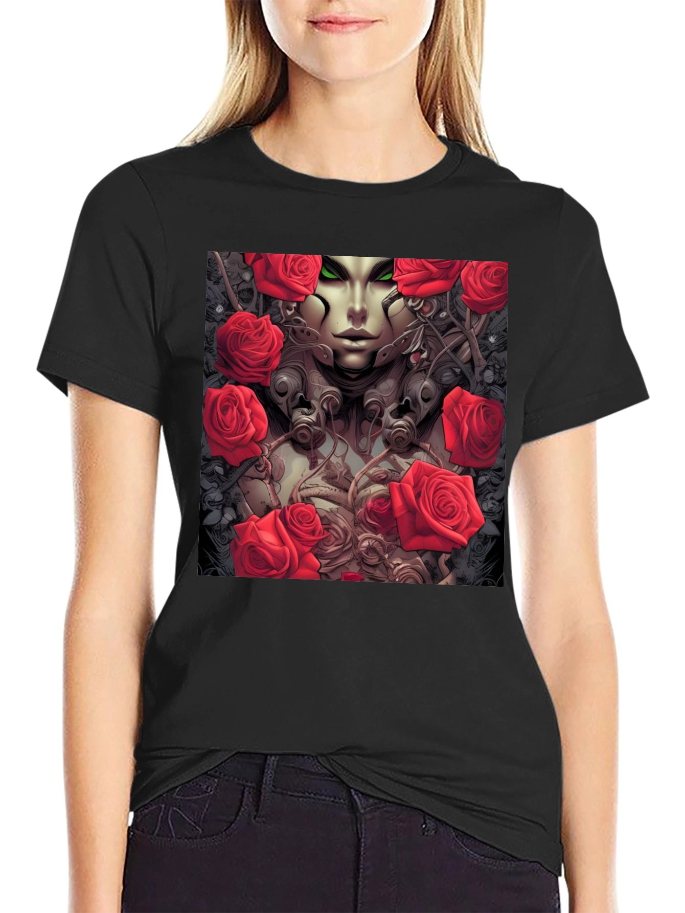 Gothic Rose Queen T-Shirt - Unique Graphic Tee