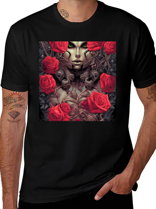 Gothic Rose Queen T-Shirt - Unique Graphic Tee