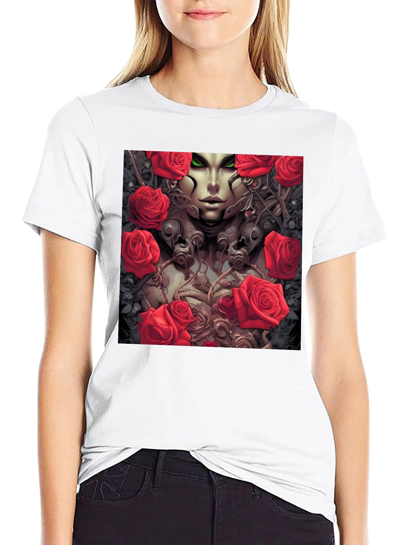 Gothic Rose Queen T-Shirt - Unique Graphic Tee