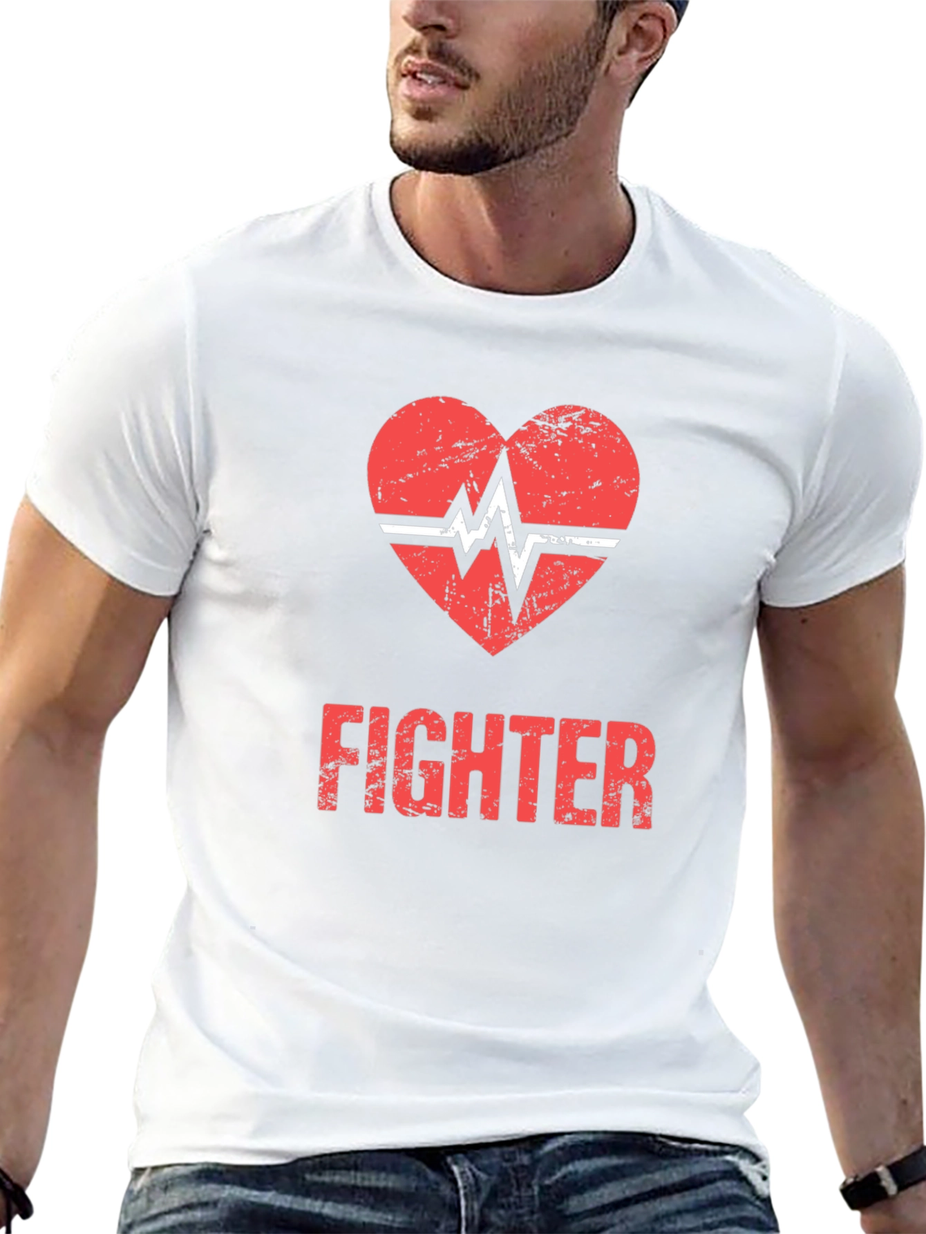 Fighter Heartbeat Graphic T-Shirt