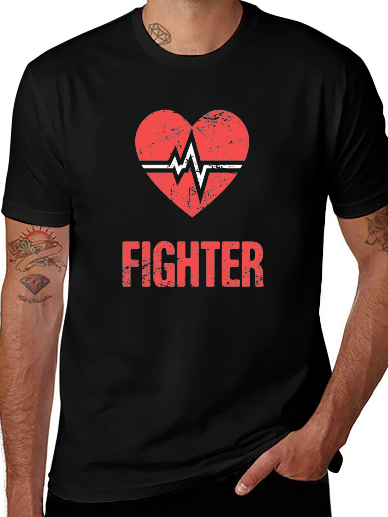 Fighter Heartbeat Graphic T-Shirt