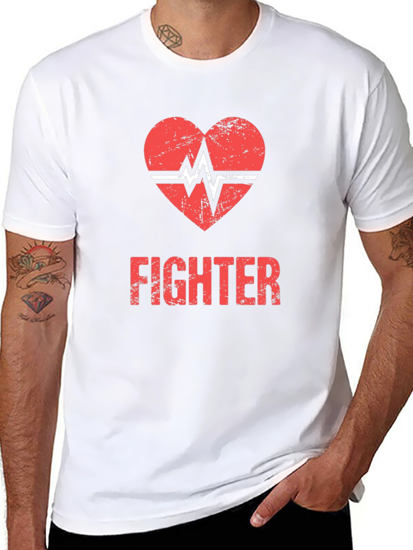 Fighter Heartbeat Graphic T-Shirt