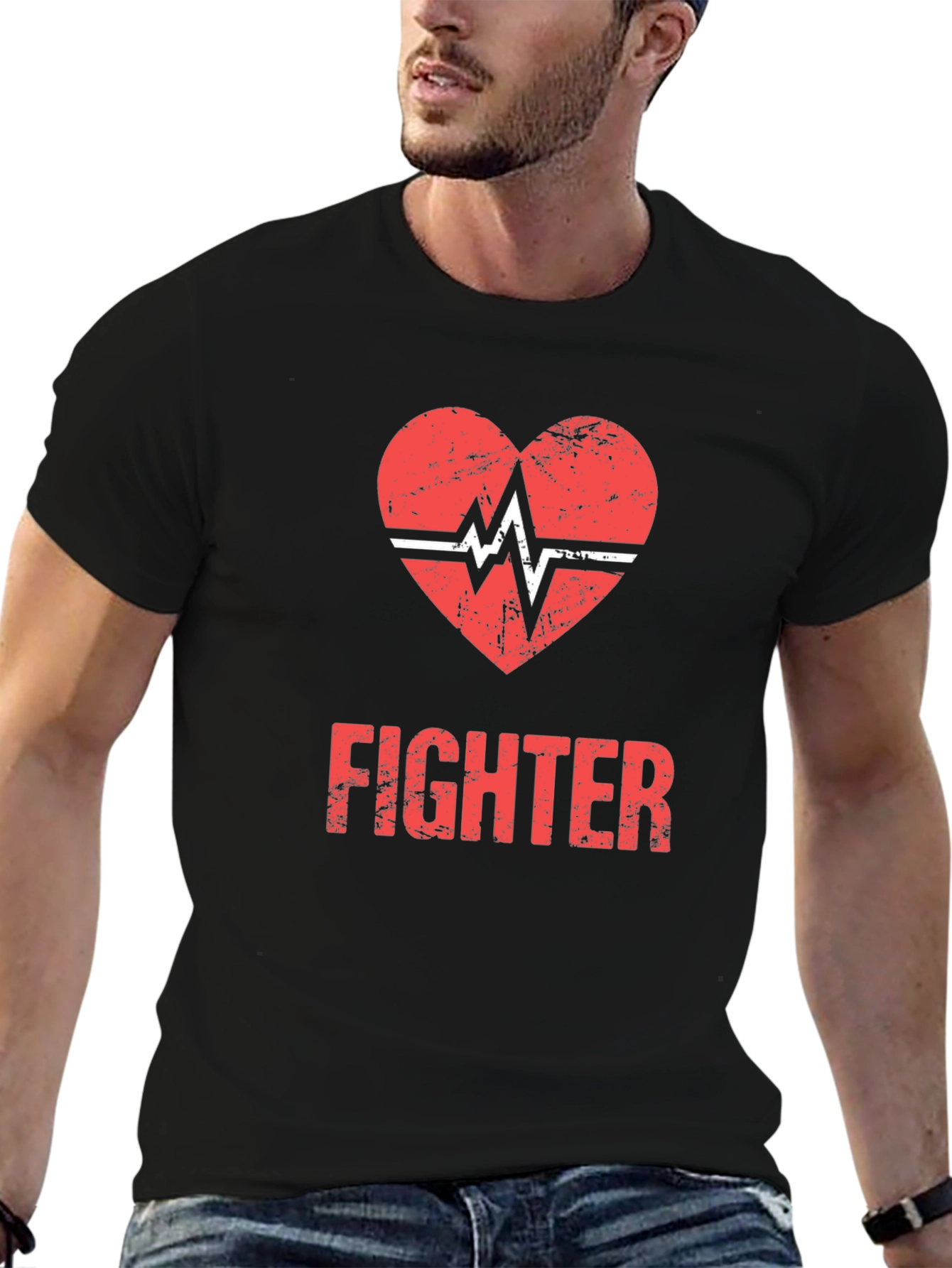 Fighter Heartbeat Graphic T-Shirt